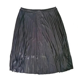 Women's WOMAN WITHIN Pleated Glitter Skirt SZ 2X XXL Plus Size Black Event Forma